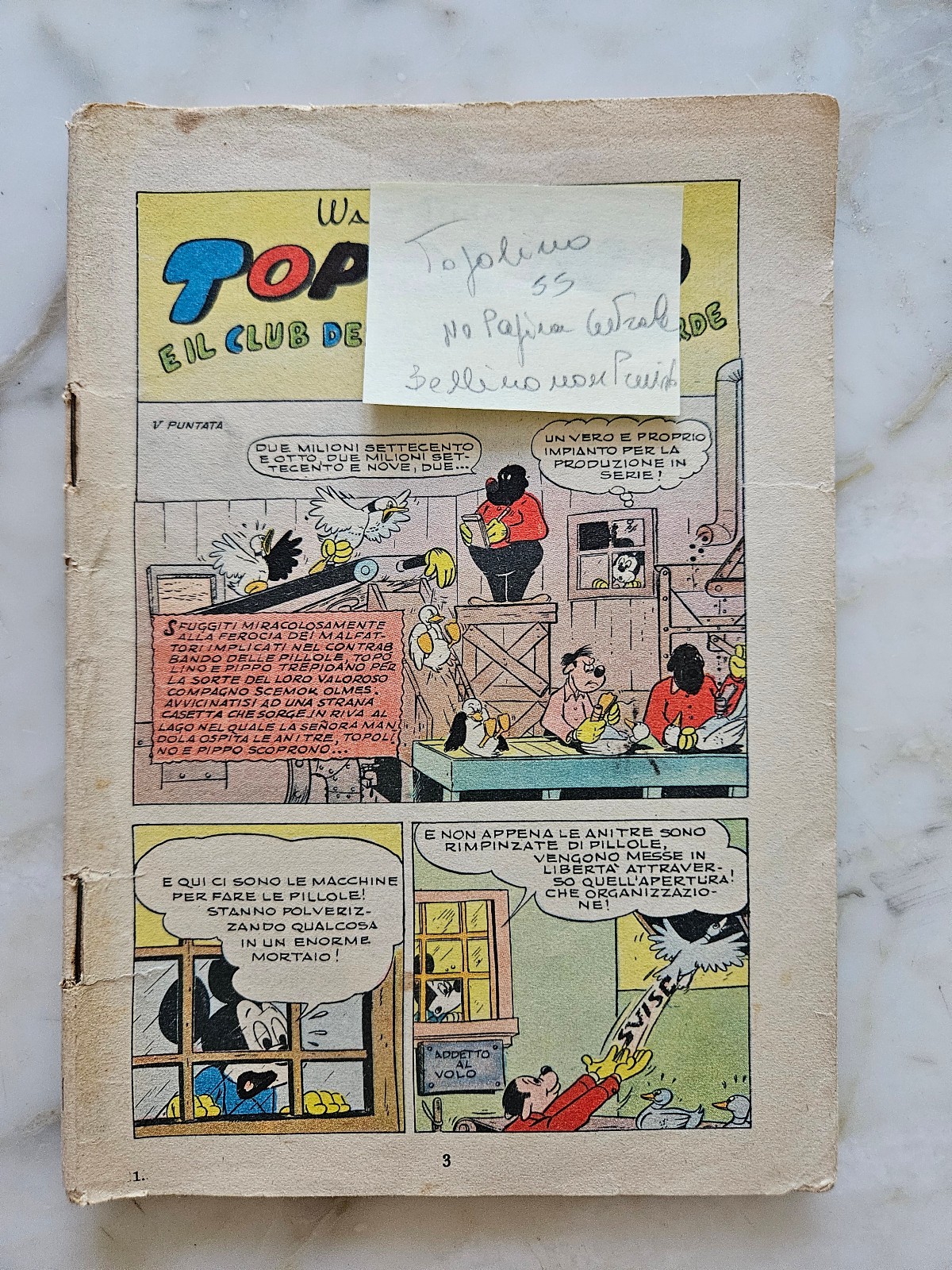 Topolino libretto n.  55 -   mancano pagine centrali - per restauro