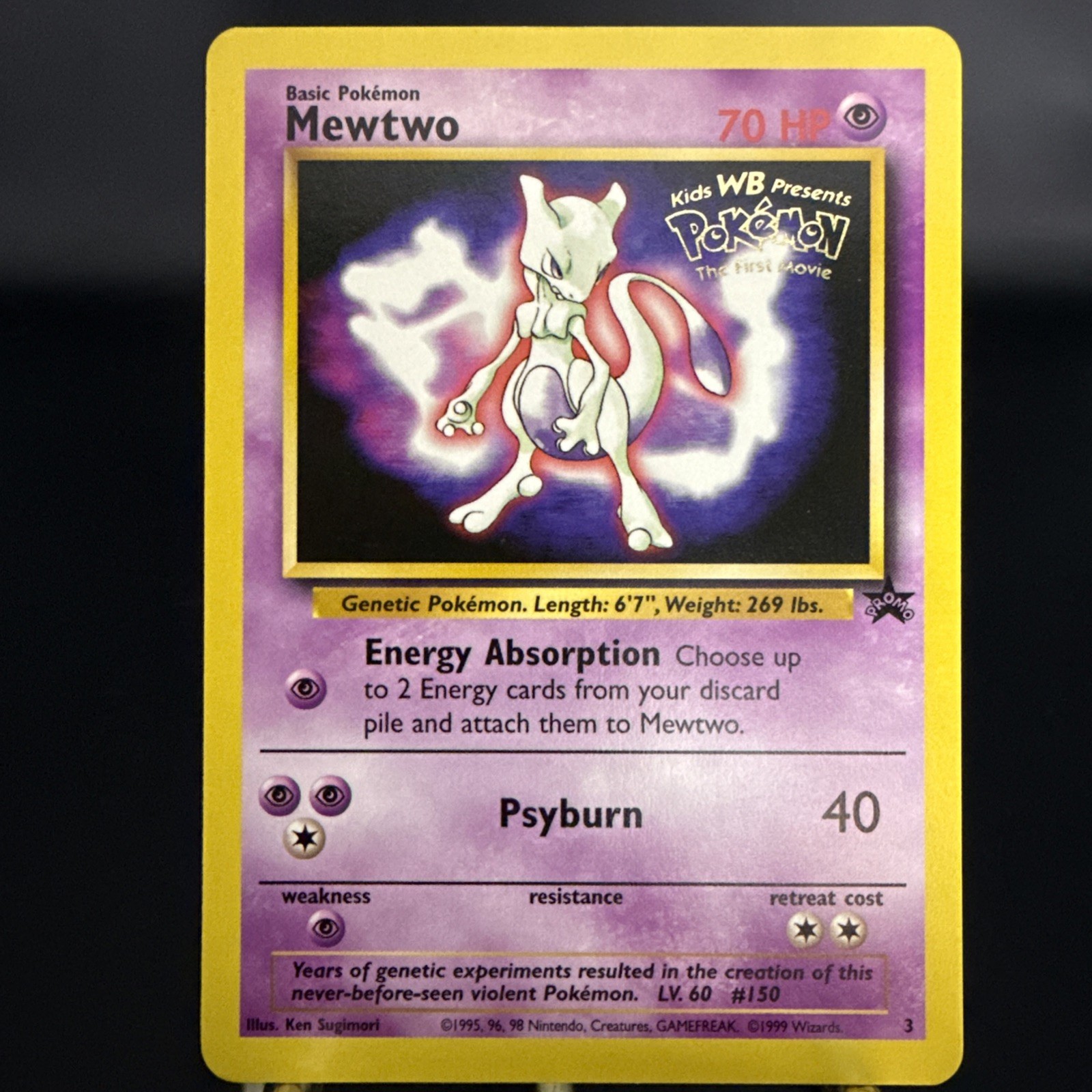 Pokémon TCG Mewtwo 3 WOTC Promo EN Basic Regular 70HP NM Vintage (Promo Film)