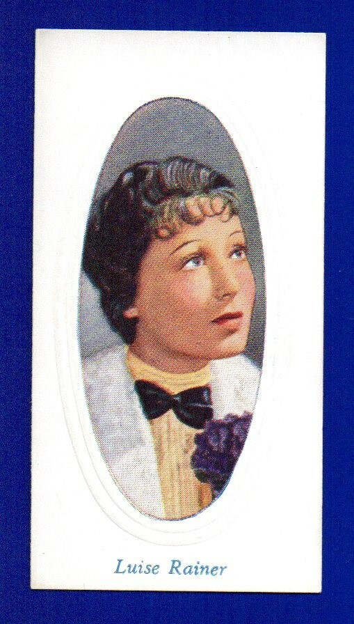 LUISE RAINER 1936 GODFREY PHILLIPS EMBOSSED SCREEN STARS #39 NRMT SHARP CORNERS