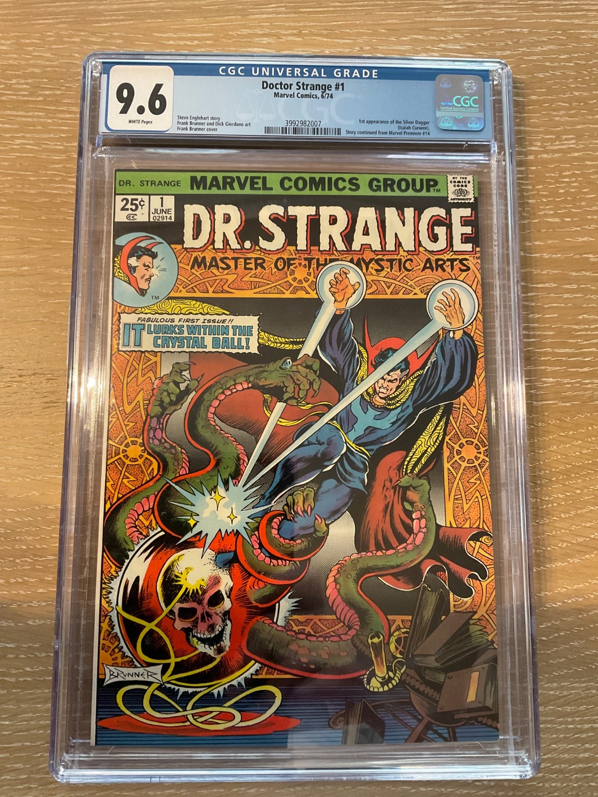 Doctor Strange #1 Debut Issue Classic Brunner 1974 CGC 9.6 white pages!