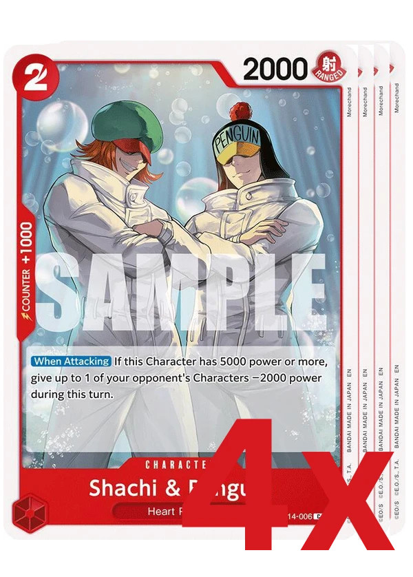 4x The Azure Sea's Seven C OP14-006 Shachi & Penguin