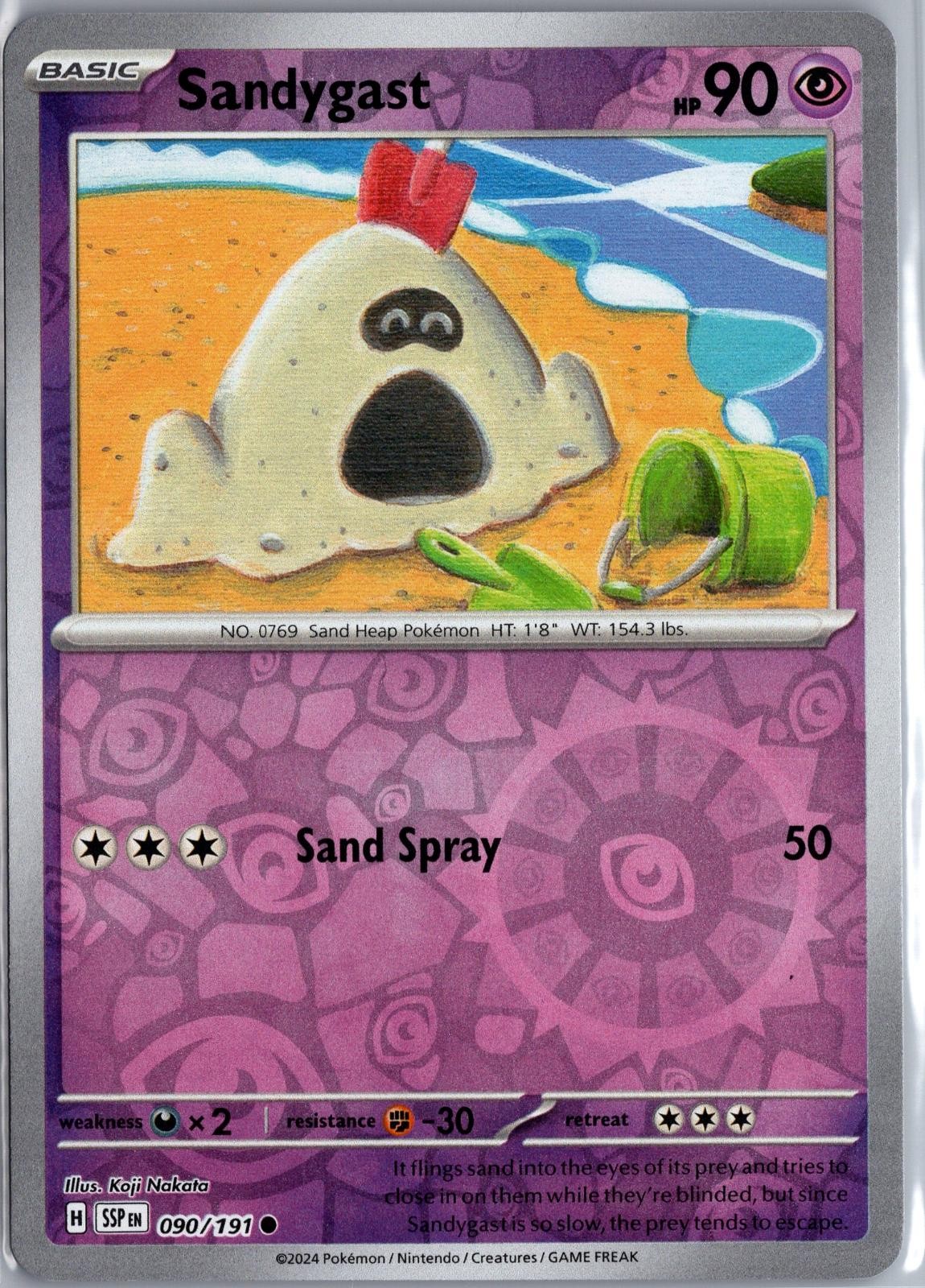SANDYGAST 090/191 SCINTILLE SOVRALIMENTATE COMUNI POKEMON REVERSE HOLO LEGGERMENTE GIOCATO