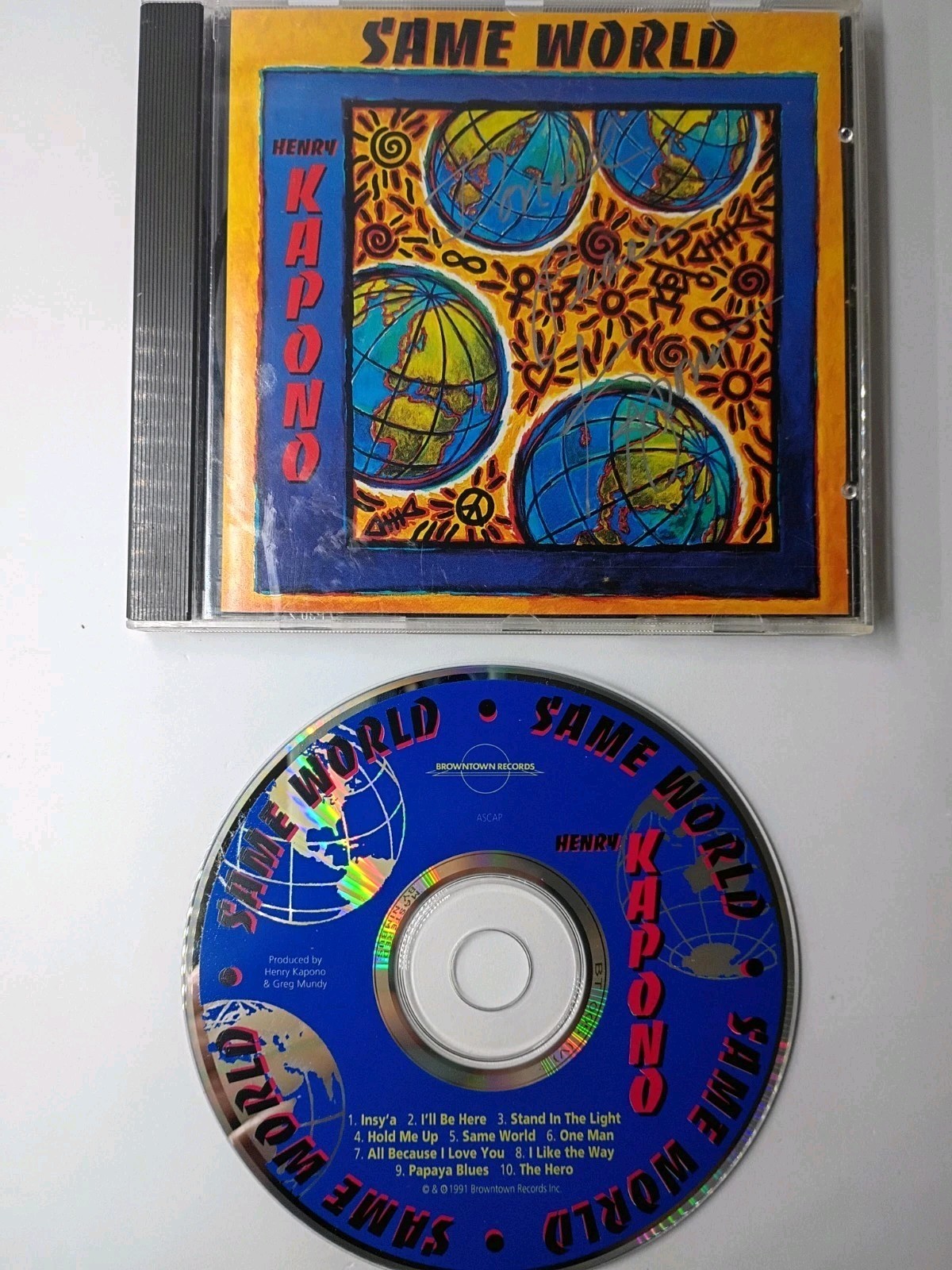 Same World by Henry Kapono (CD, 1991, Browntown Records) SIGNED Mint Disc!