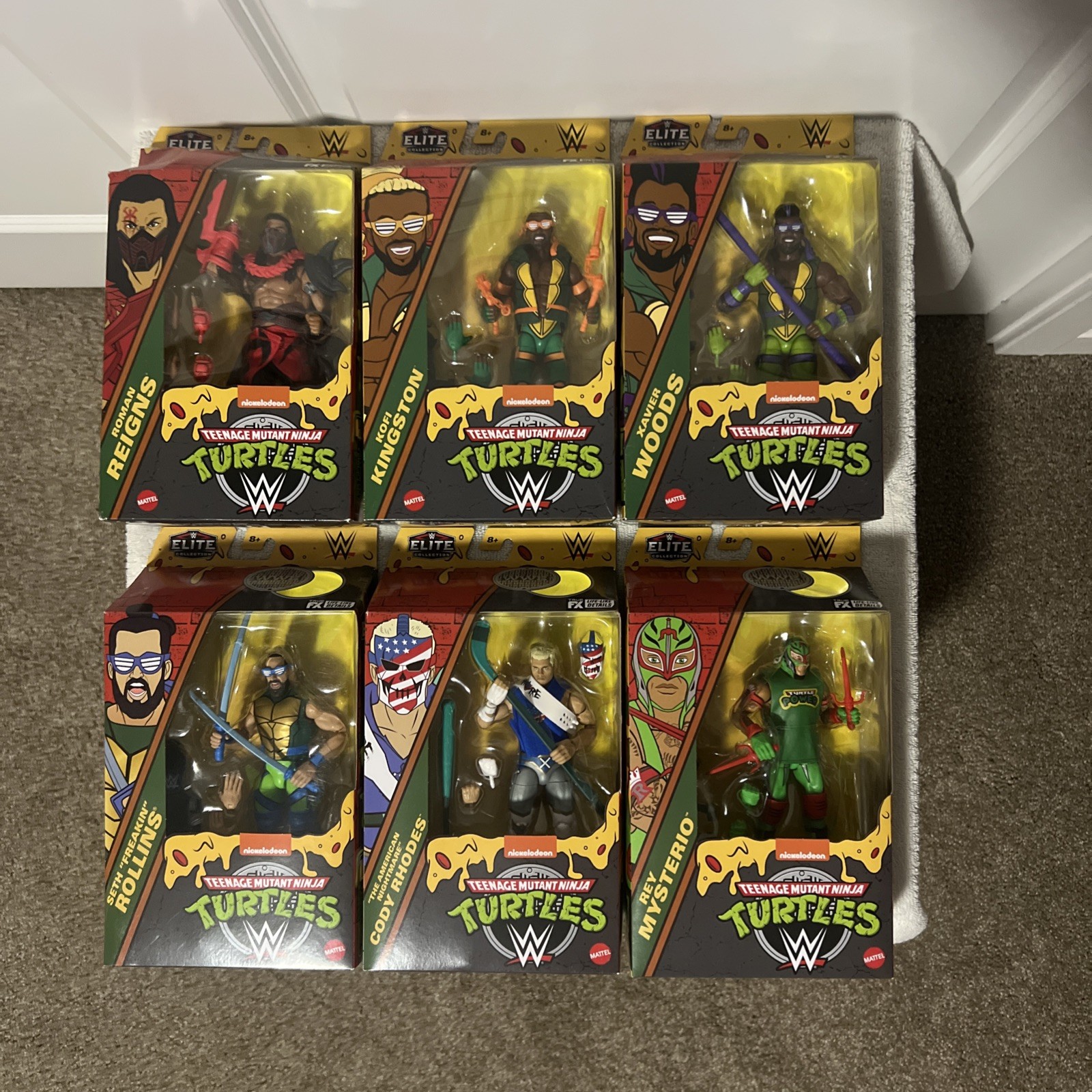 TMNT WWE Elite Collection Teenage Mutant Ninja Turtles Complete Set of 6 Figures