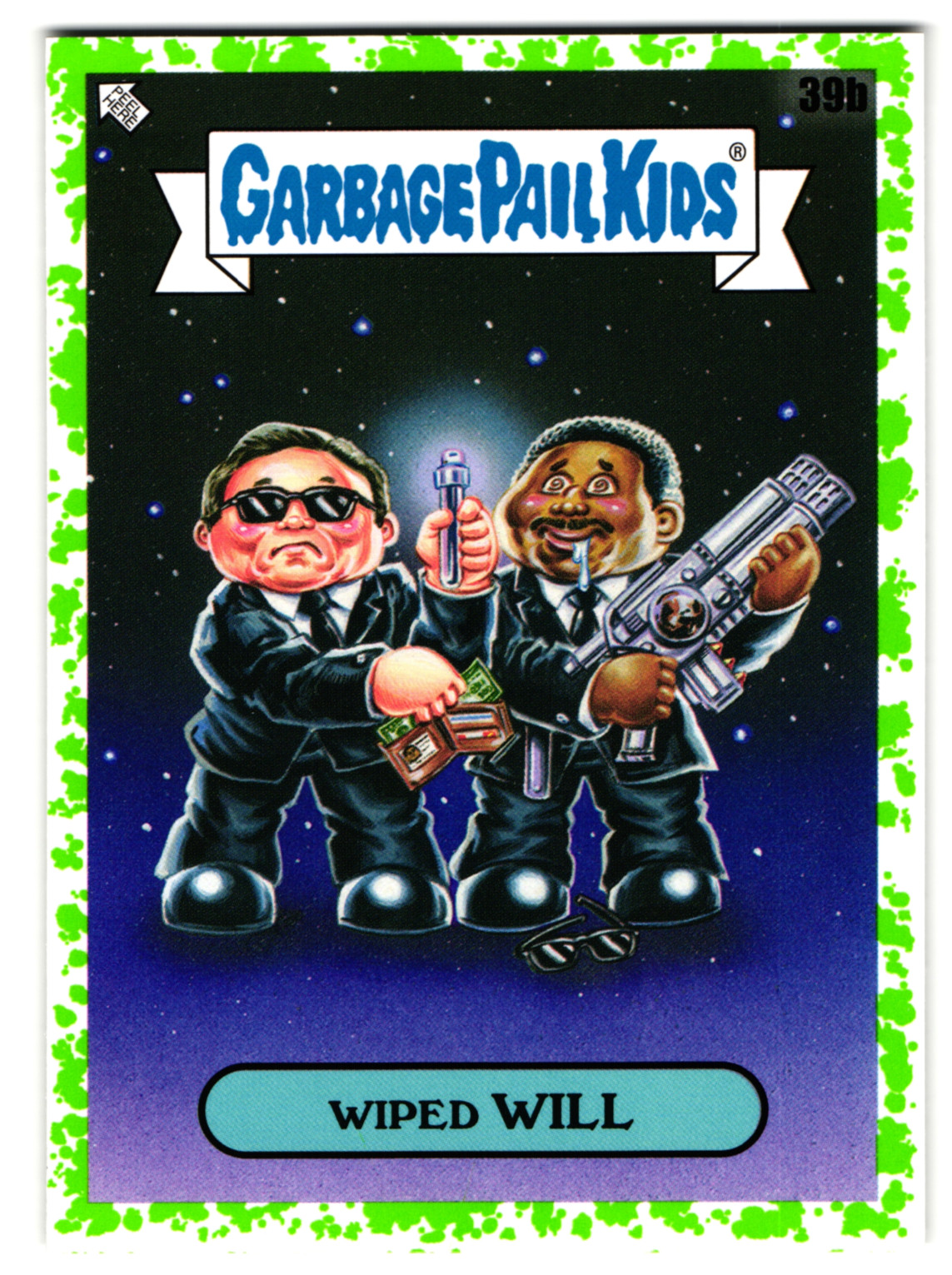 Men In Black Wiped WILL Garbage Pail Kids 2023 InterGoolactic Mayhem Green #39b