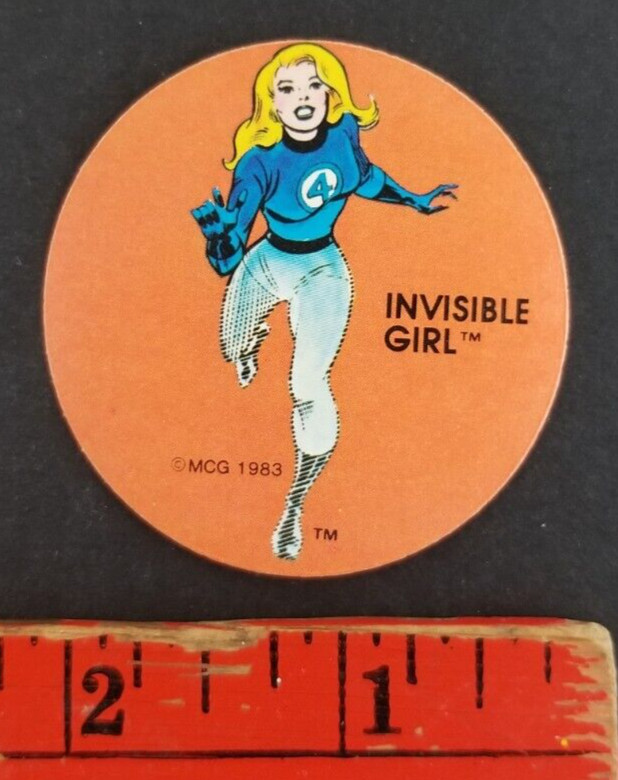 Invisible Girl 1983 Marvel Ovaltine Sticker Card (NM)