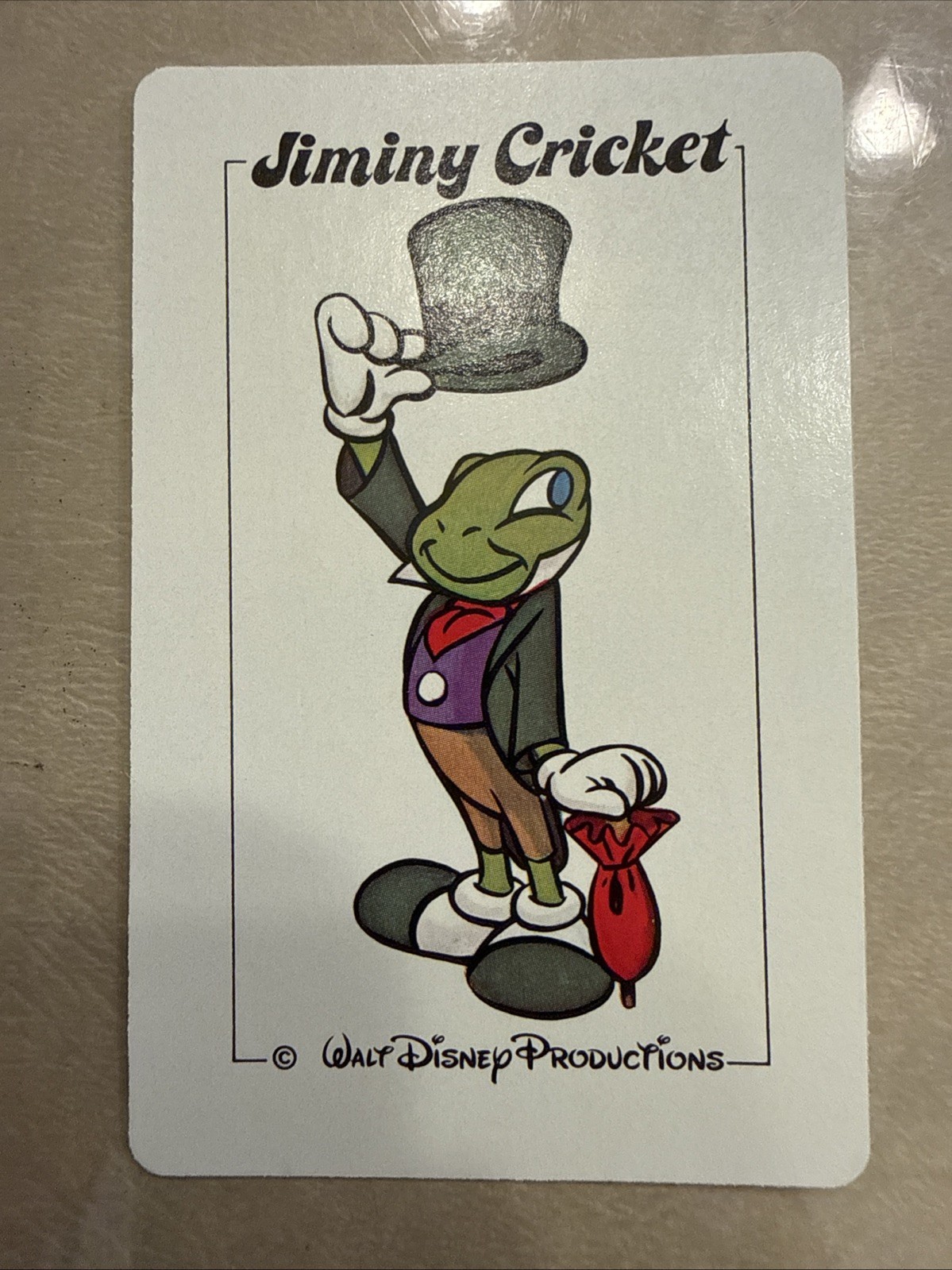 MALEFICA VECCHIA STREGA GIOCO DI CARTE JIMINY CRICKET Vintage Walt Disney Productions