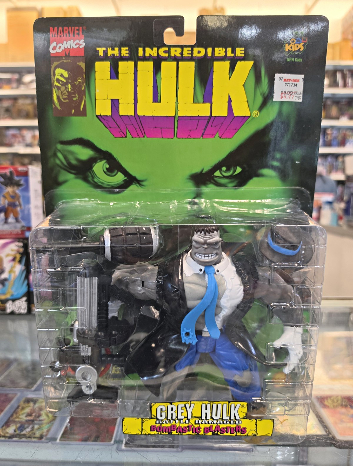 ToyBiz Modellino Grigio Hulk Battle Danneggiato con Blaster 1996