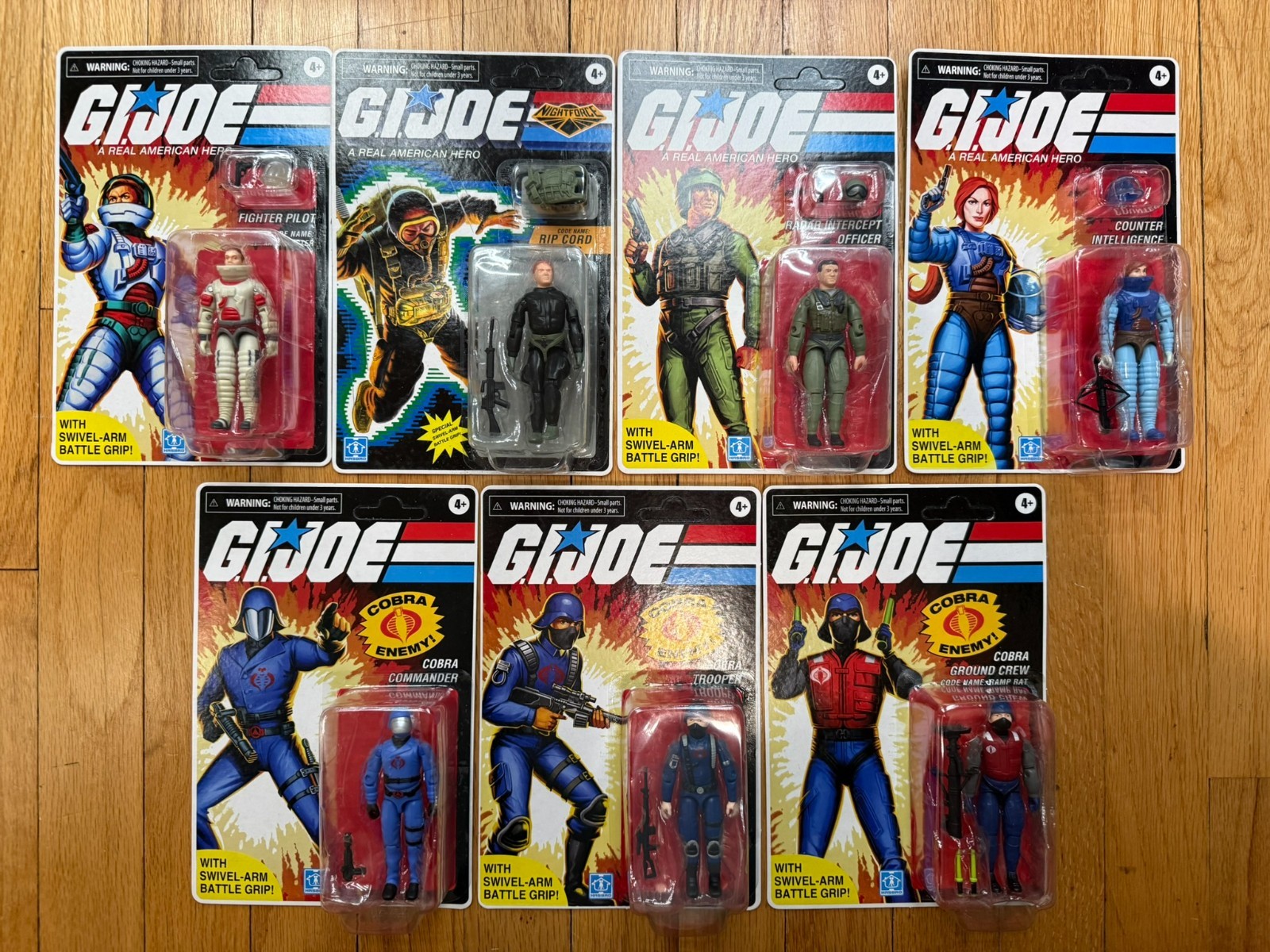 2023 HasLab G.I. Joe Skystriker Retro Collection set of 7 O-Ring figures