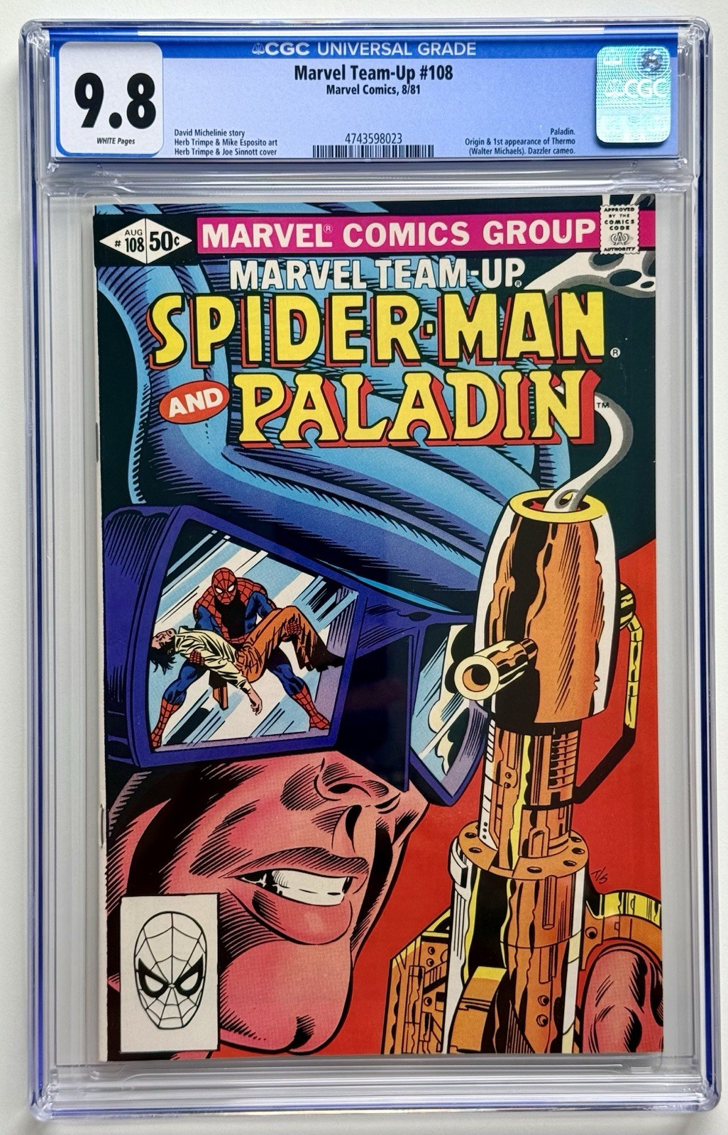 MARVEL TEAM UP 108 ◉ CGC 9.8 * SPIDER-MAN & PALADIN * Marvel 1981 * NEW CASE 👀