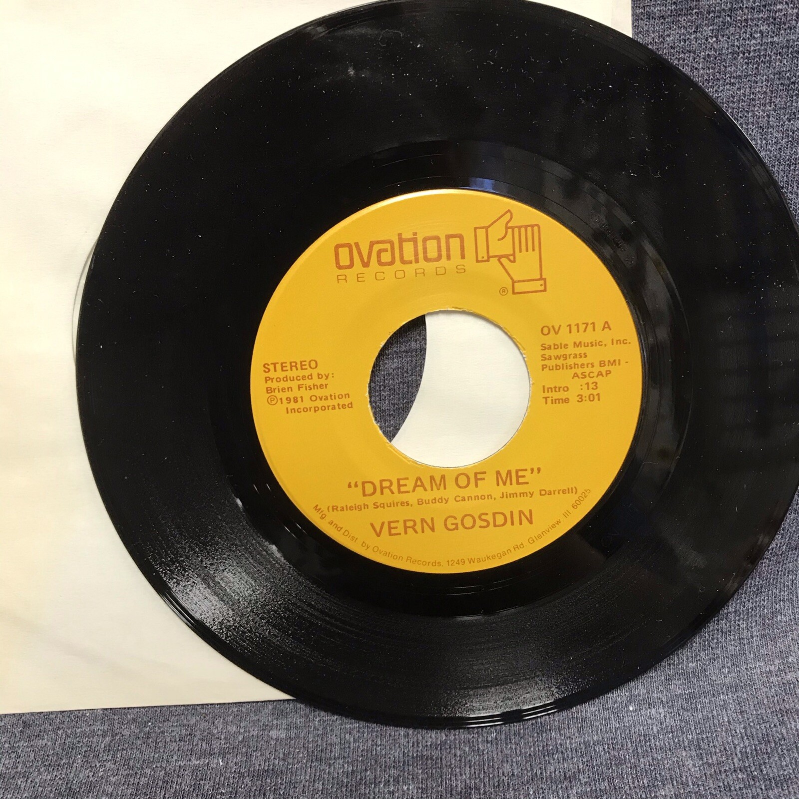 VERN GOSDIN DREAM OF ME / AIN'T IT BEEN LOVE 45 RPM RECORD VG+