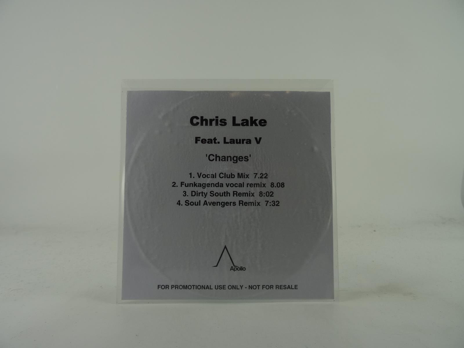 CHRIS LAKE FT LAURA V CHANGES (A3) 4 Track Promo CD Single plus White Sleeve APO