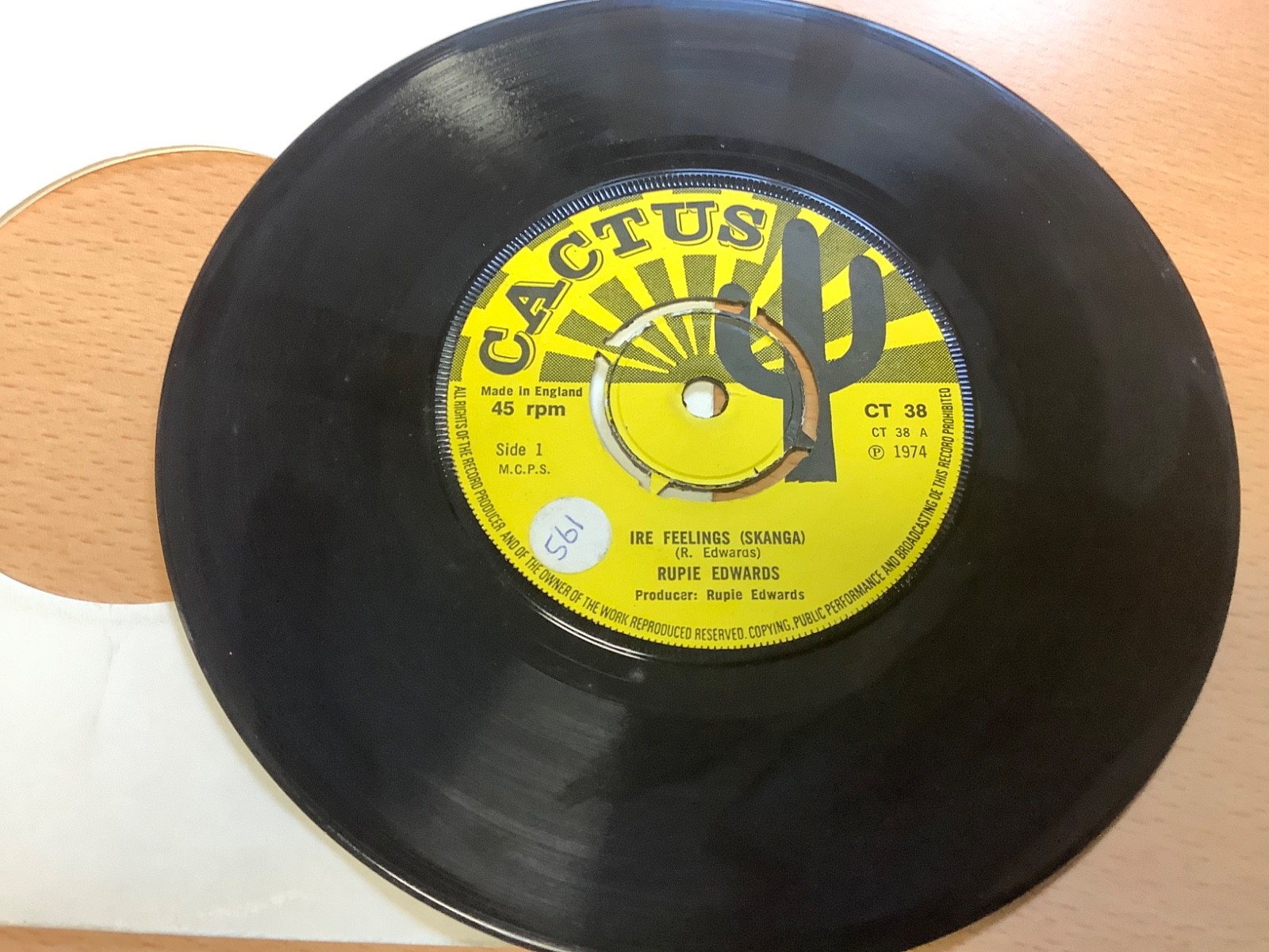 RUPIE EDWARDS -IRE FEELINGS (SKANGA) -Reggae Rock steady 7" vinyl CATCUS 1974
