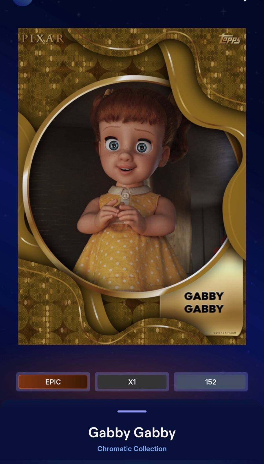 DIGITALE Topps Disney Colleziona Gabby Gabby 2026 Pulsar Cromatica Epica TCG Asset!