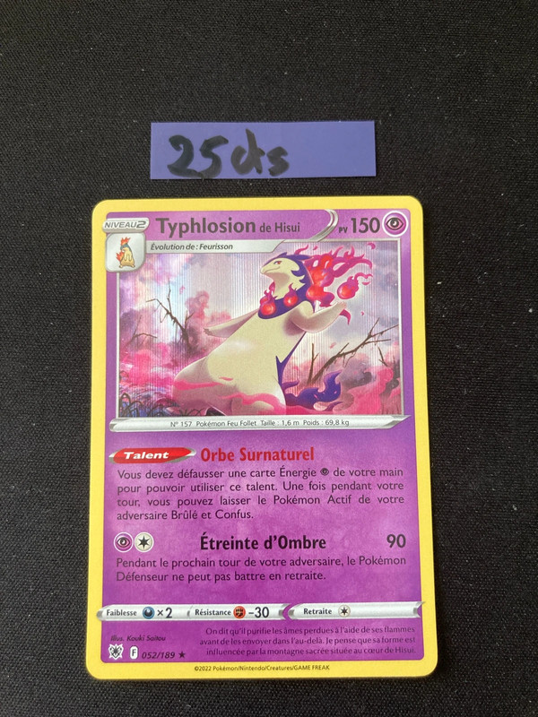 Carte Pokémon typhlosion de hisui holo astres radieux