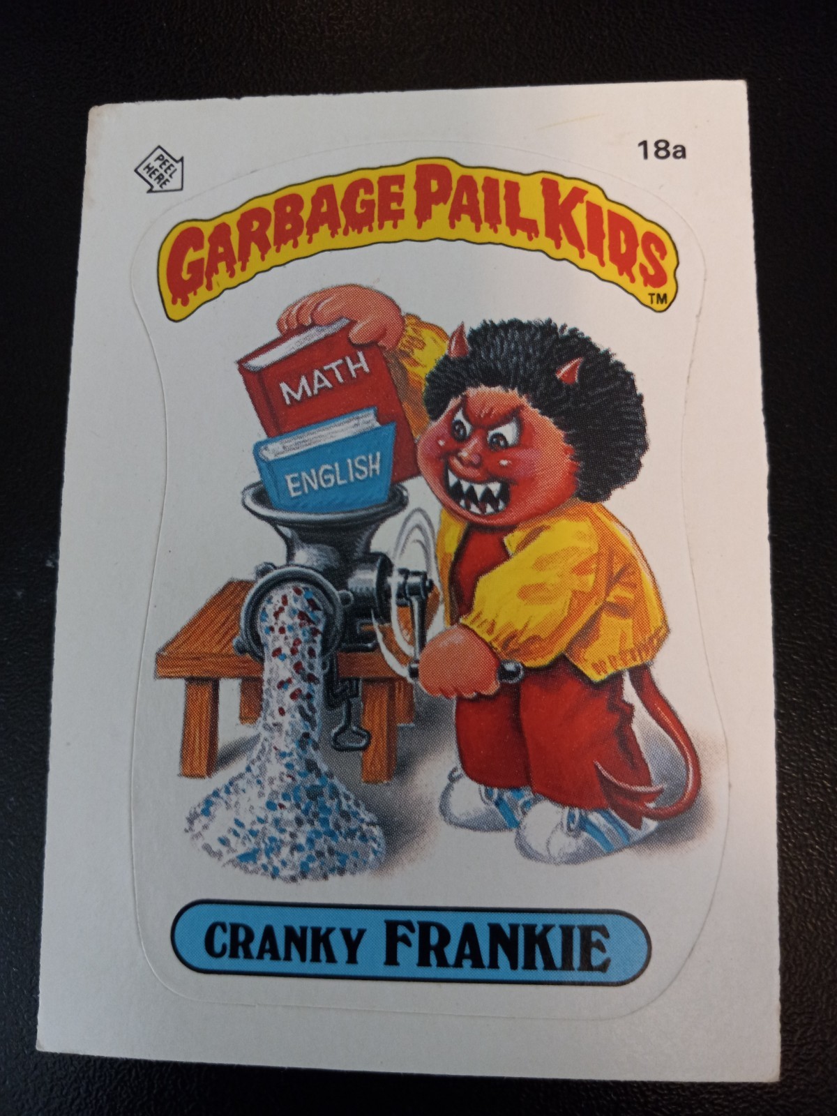 1985 Garbage Pail Kids OS 1st Series MATTE Cranky FRANKIE 18a Sticker 