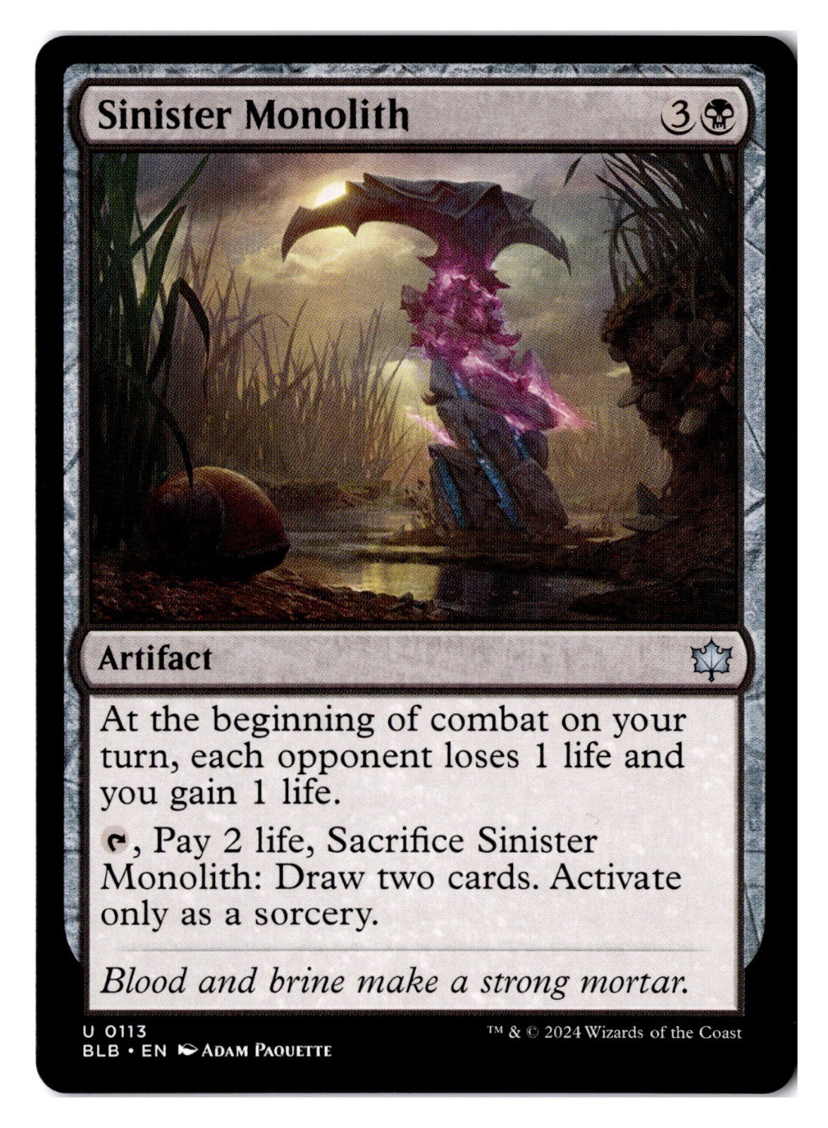 Sinister Monolith U Bloomburrow 113 quasi nuovo