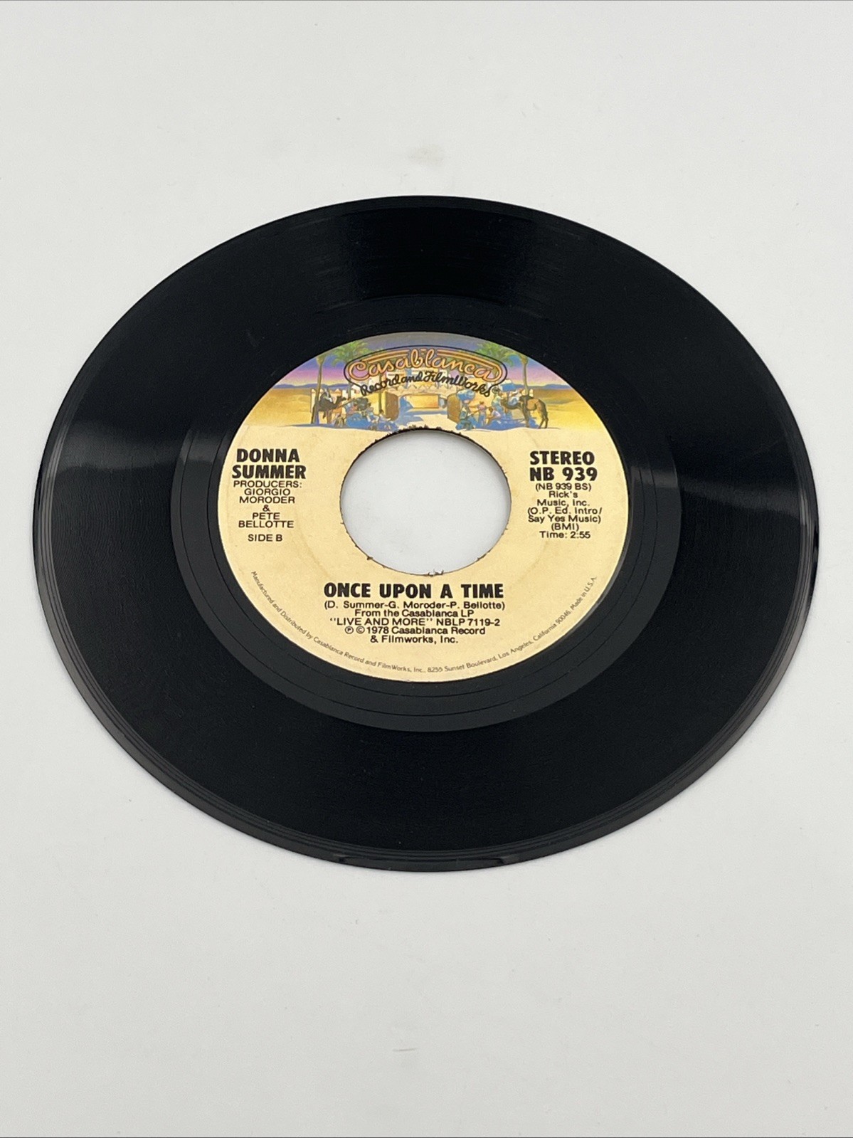 Donna Summer Mac Arthur Park / Once Upon A Time Vinyl 45 RPM Record Tested VG