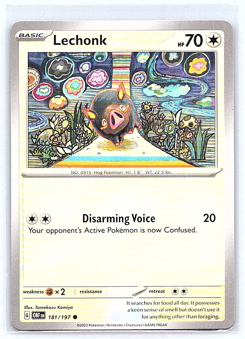 CARTA POKEMON TCG LECHONK 181/197 FIAMME OSSIDIANA