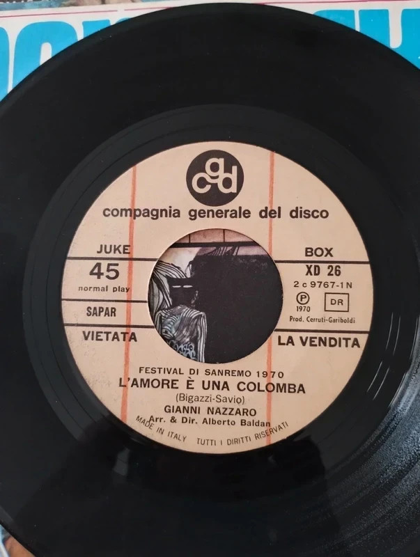 Gianni Nazzaro / Marisa Sannia – L'Amore È Una Colomba 45" jukebox