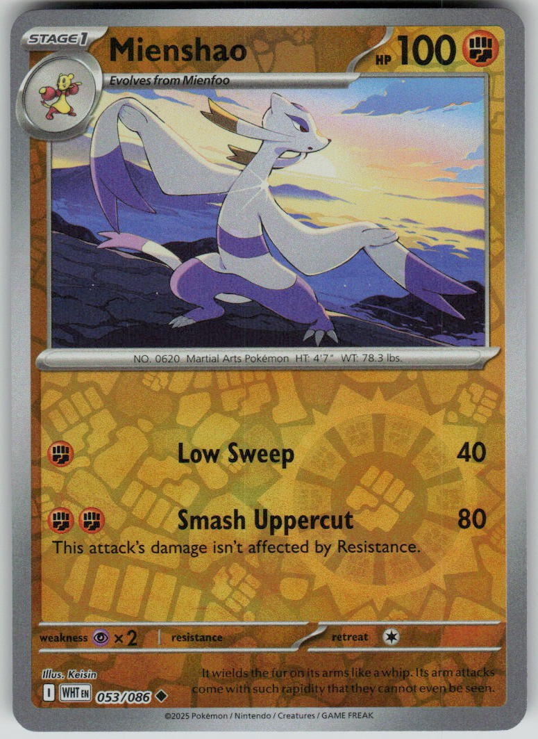 Mienshao Reverse Holofoil SV: White Flare 053/086 NM
