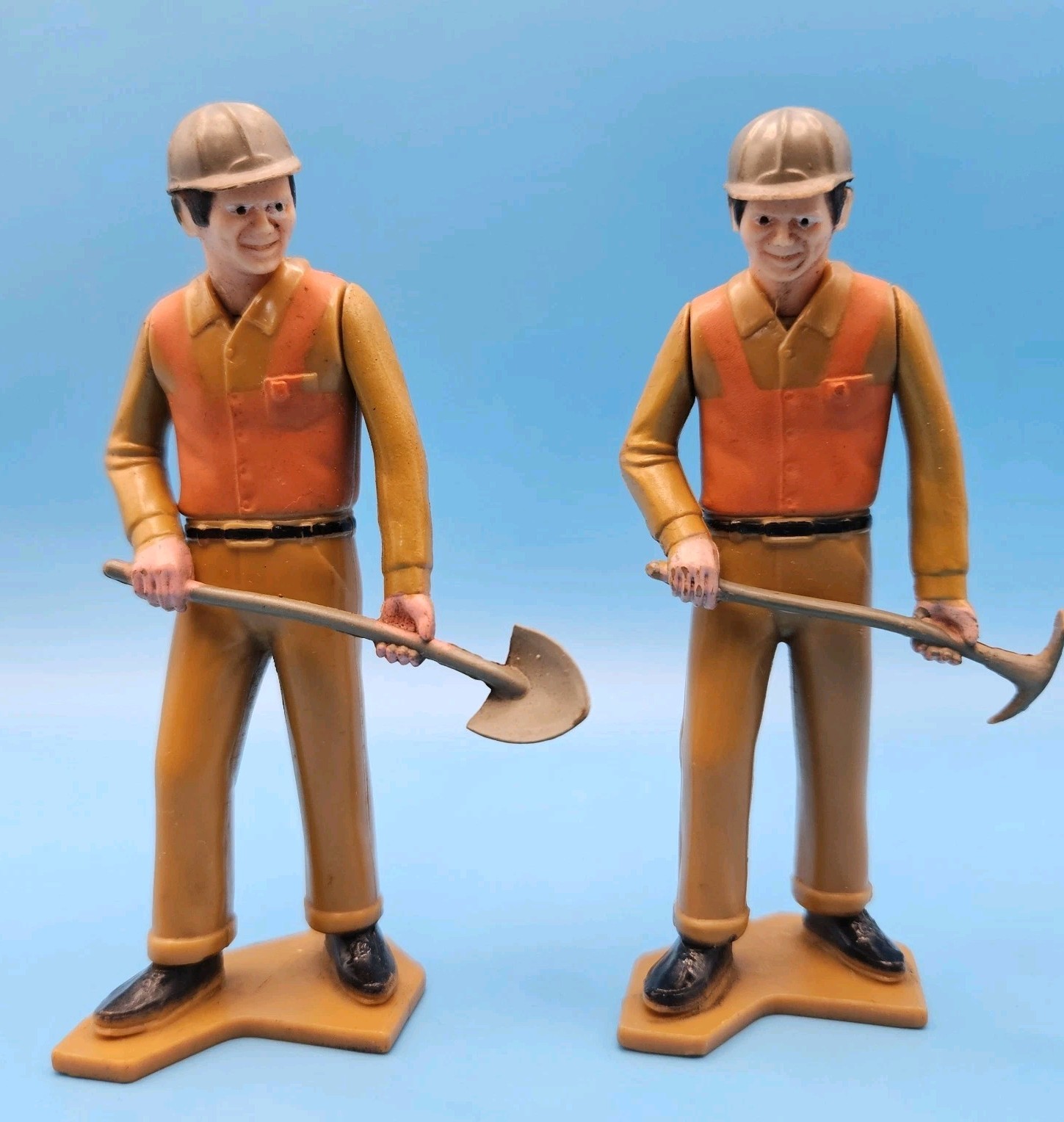 Tonka operaio edile lotto di due figurine 4” vintage anni 80 plastica Hong Kong