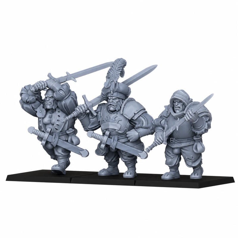 3 ogros imperiales con arma a dos manos highland miniatures