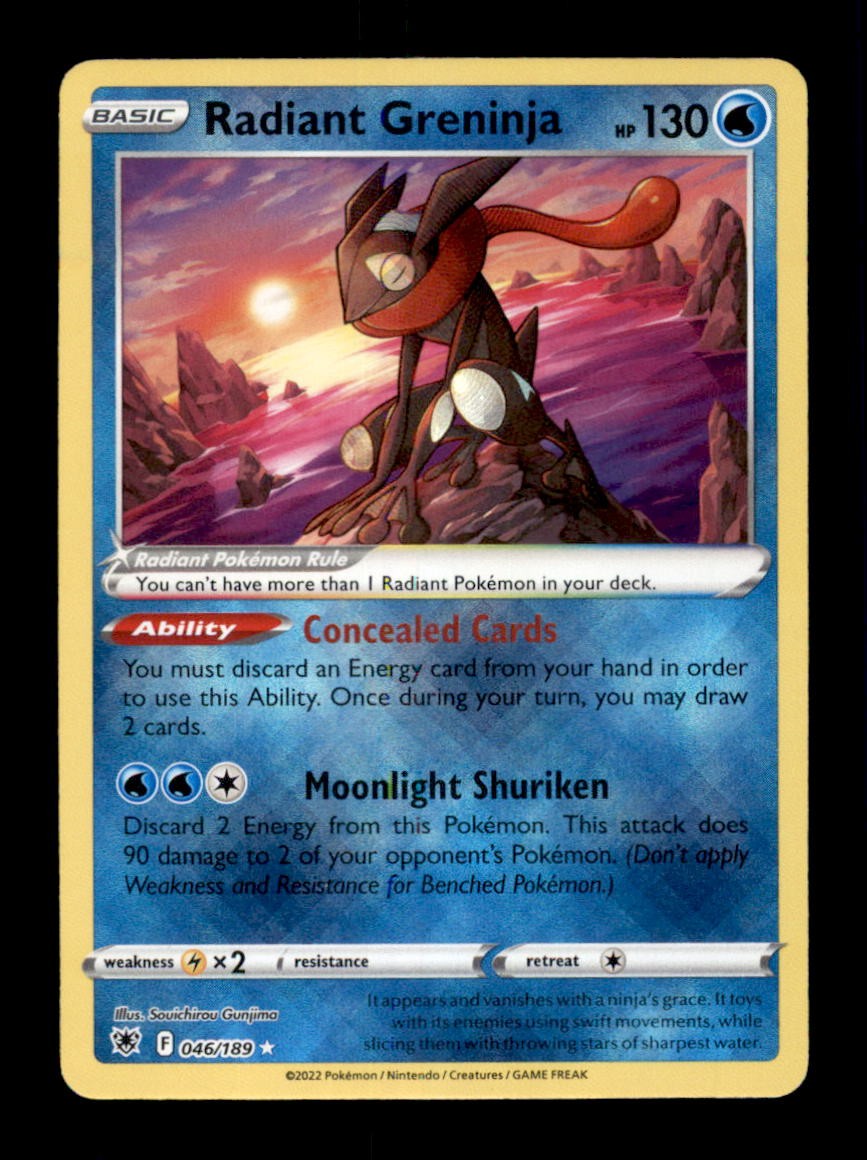 RADIANT GRENINJA 046/189 - HOLO RADIANT RARA - RADIANZA ASTRALE - QUASI NUOVO/M