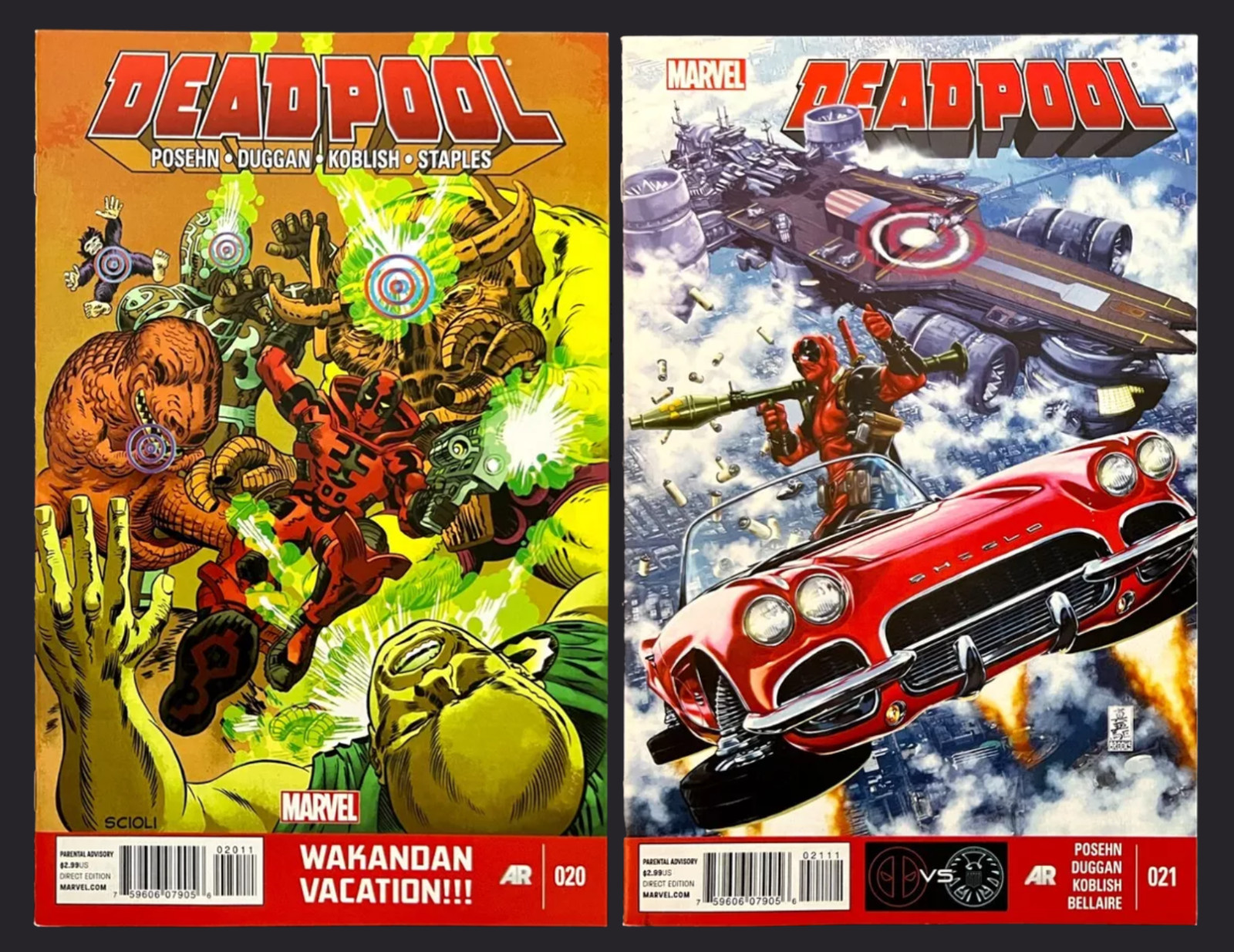 DEADPOOL #20, 21 Hi-Grade Lot TOM SCIOLI & MARK BROOKS Covers Marvel 2014