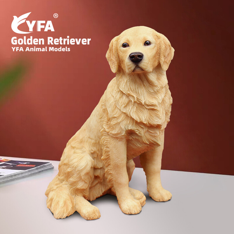 JJM Golden Retriever Dog Pet Figure Animal  Model  Adult Xmas Gift