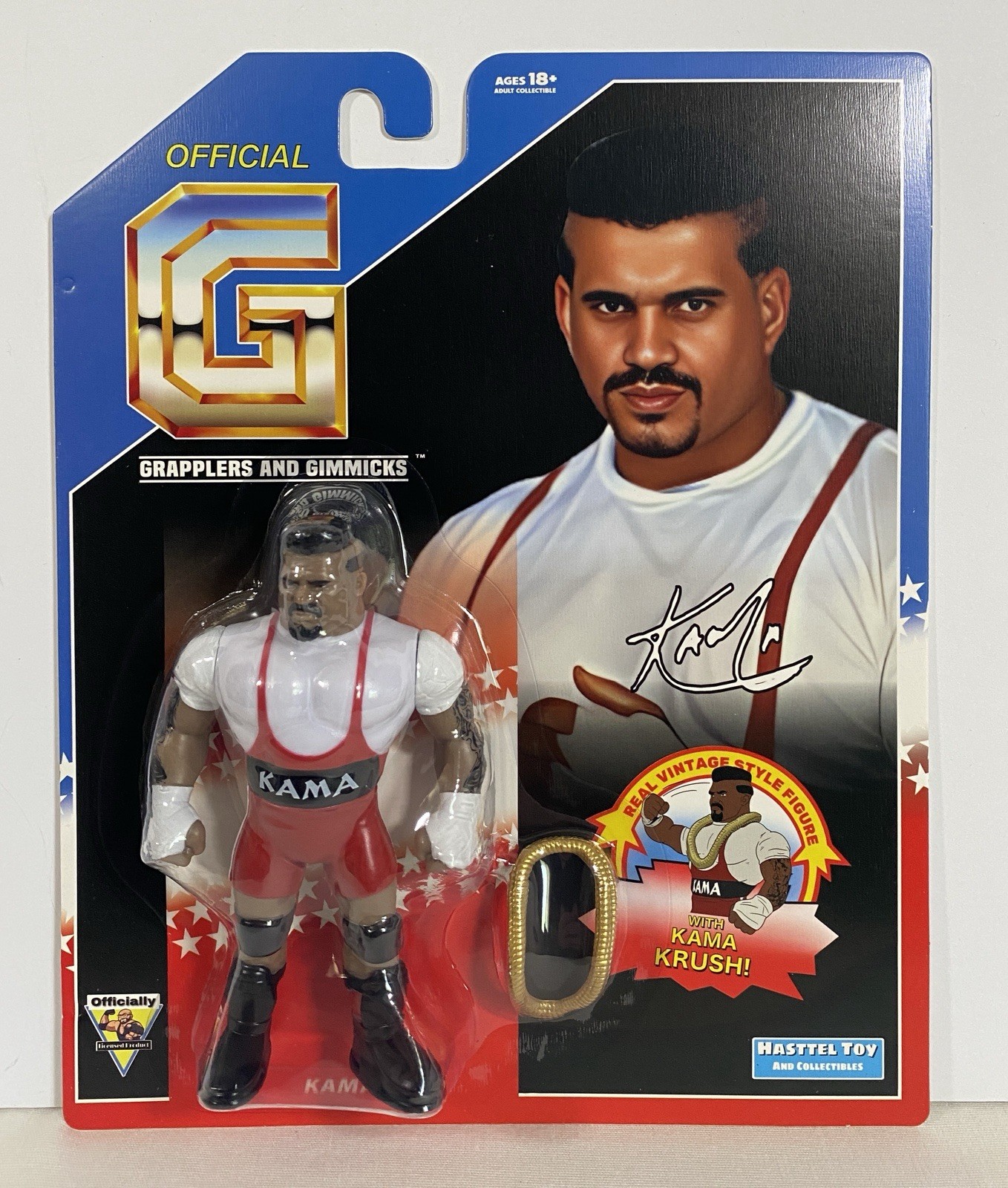 Grapplers and Gimmicks Kama Hasttel Toy New WWF WWE Retro Figure