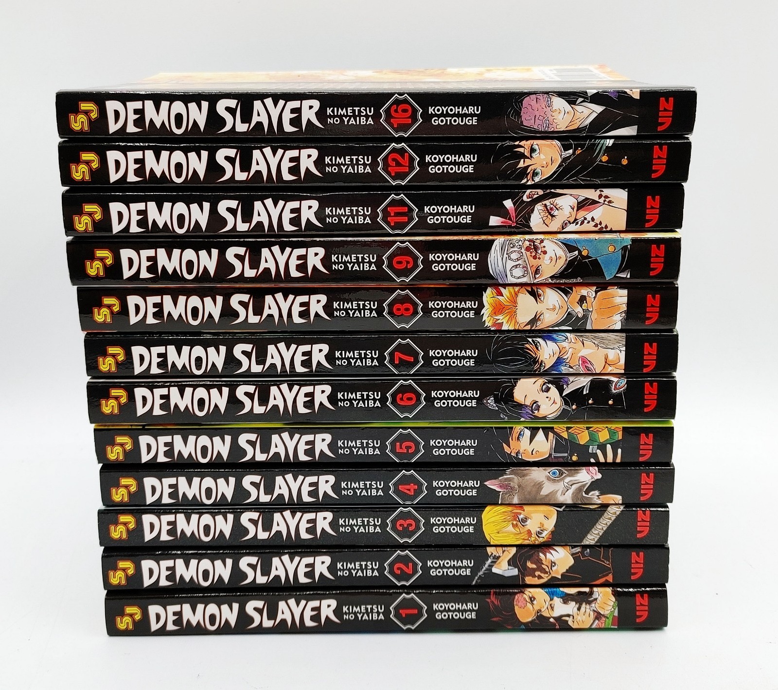 Lot Of 12 Demon Slayer Books Paperback Manga 1-9 & 11,12,16