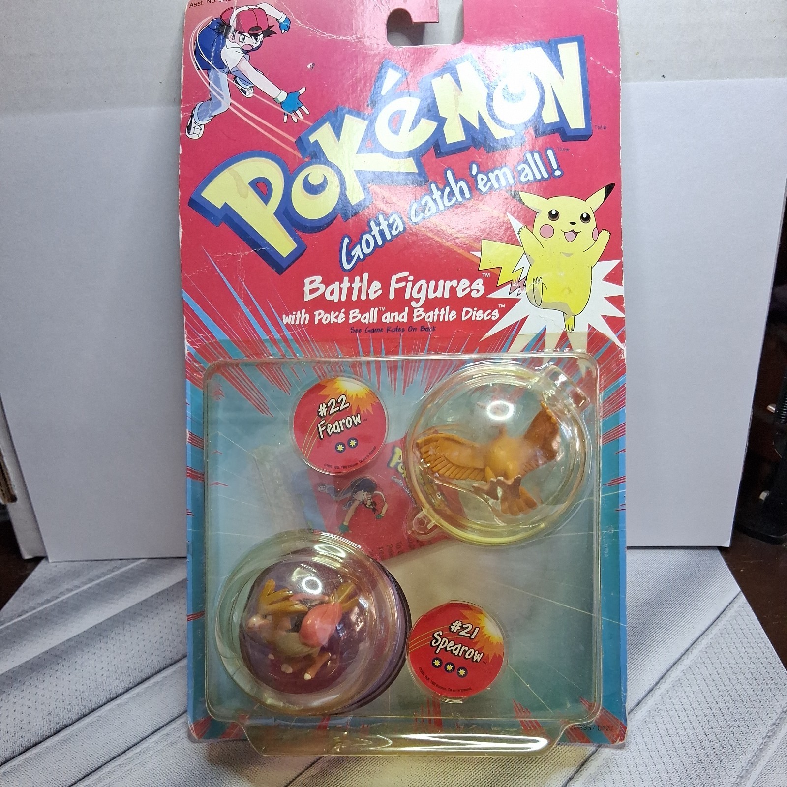 Vintage 1999 Pokemon Battle Figures #21 Spearow and #22 Fearow Hasbro NEW