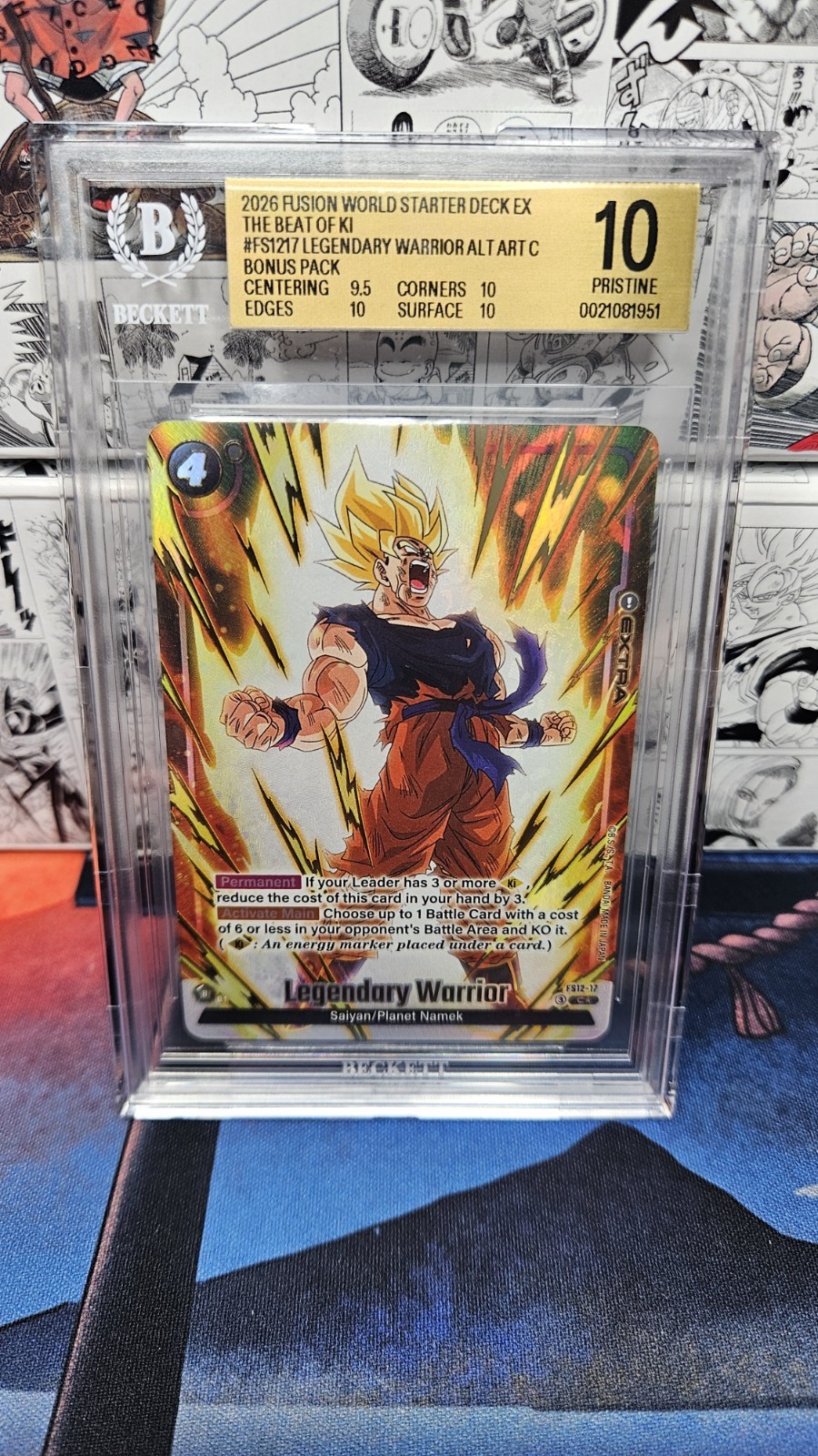 Fusion World Legendary Warrior FS12-17 Alt Art C Bonus Pack BGS 10