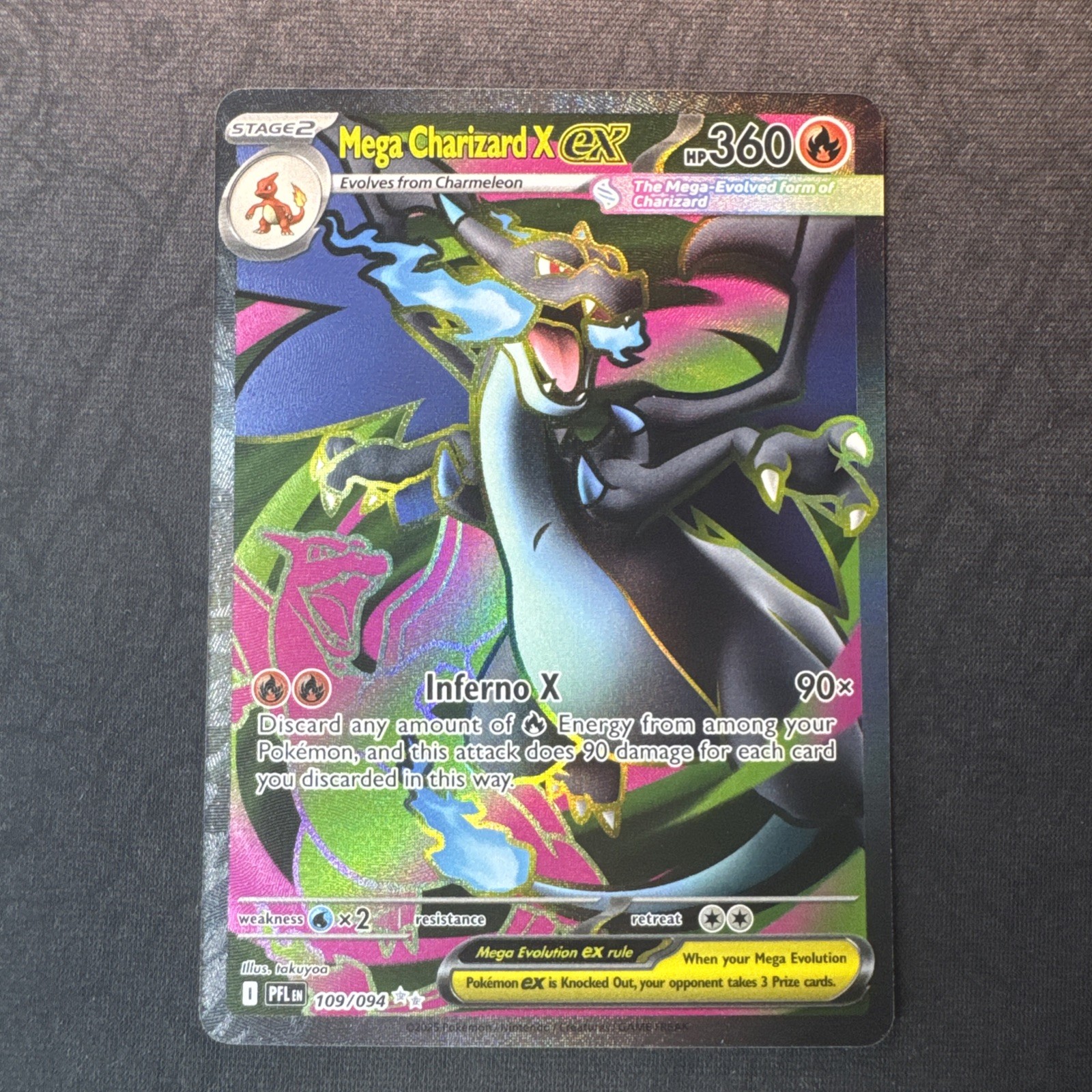 Mega Charizard X ex 109/094 Me02: Fiamme Fantastiche Holo Pokemon Near Mint