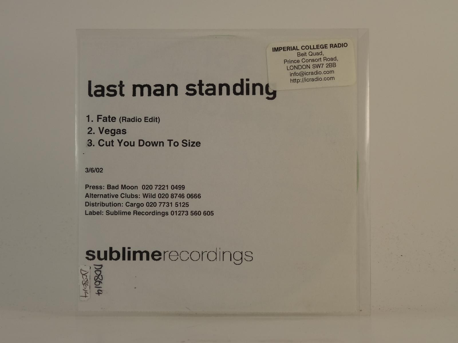 LAST MAN STANDING FATE (H1) 3 Track Promo CD Single including White Sleeve SUBLI