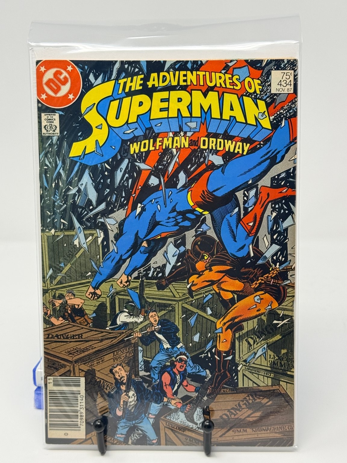 Adventures of Superman 434 Wolfman Ordway DC 1987 Superman Booster Oro
