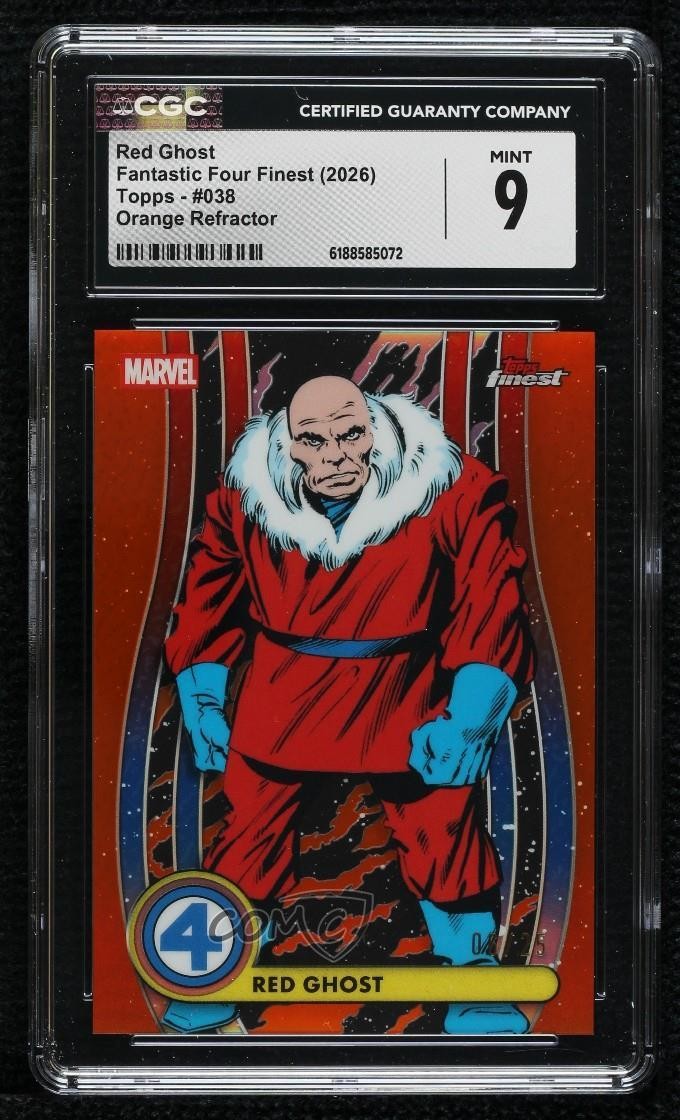 2026 Finest Fantastic Four Common Orange Refractor 5/25 Red Ghost CGC 9 07qw