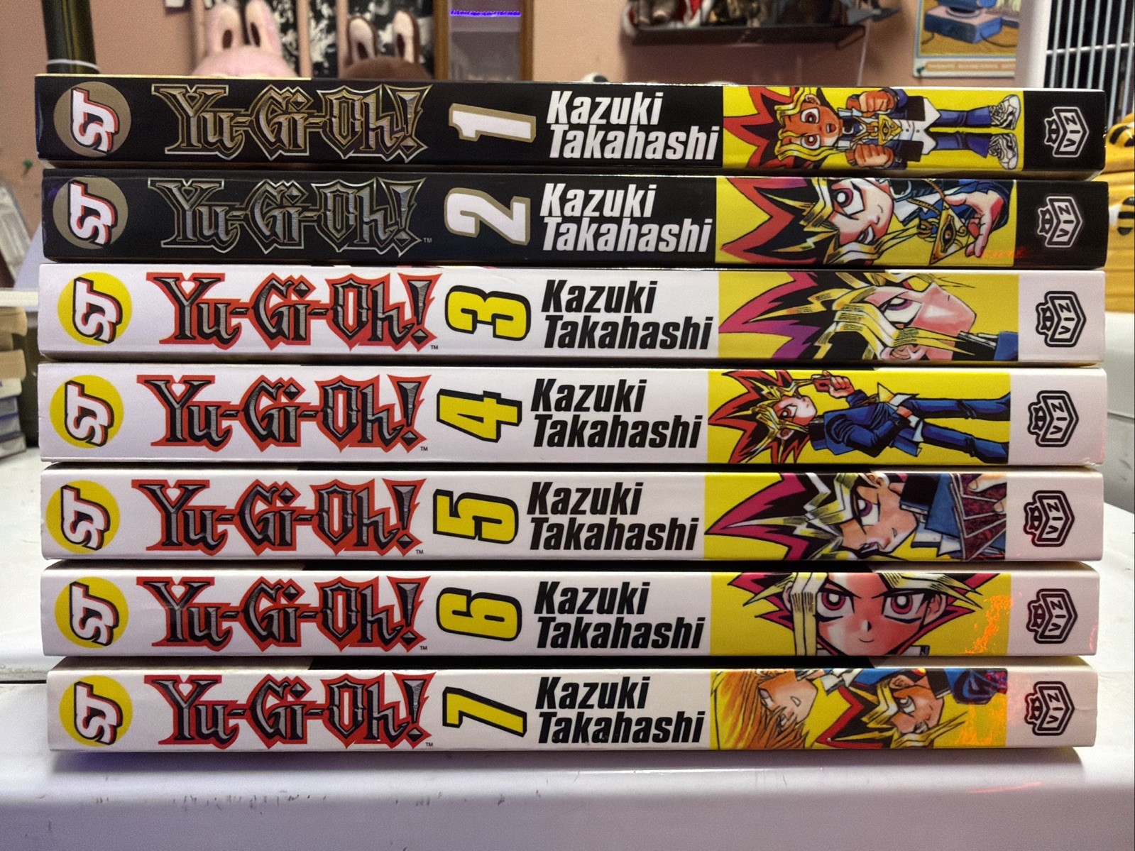 Yu-Gi-Oh! Lotto manga volume 1-7 Kazuki Takahashi VIZ set libro tascabile inglese