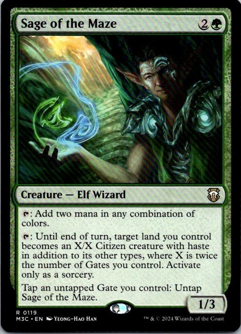 Sage of the Maze M3C 119 Commander Orizzonti Moderni 3 Nuovo con etichette MTG