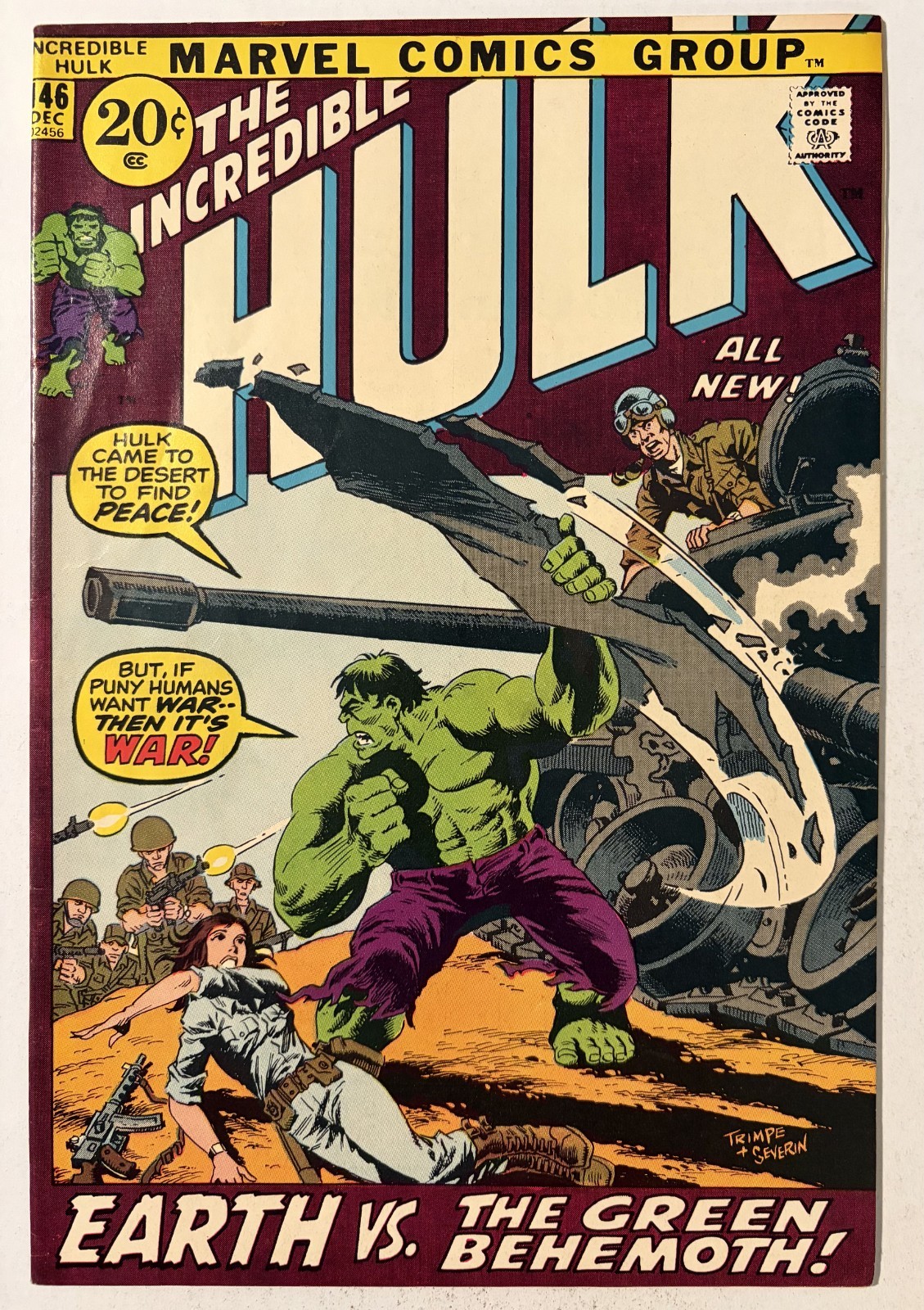 Incredible Hulk 146 Marvel Comics 1971 7.0 fine/molto bello Richard Nixon