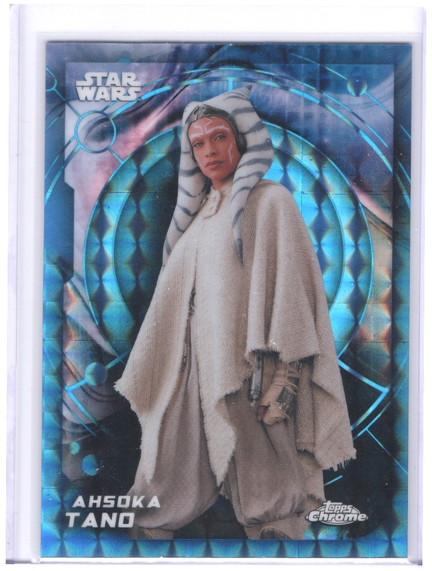 2026 Topps Chrome Star Wars #17 Ahsoka Tano Blue Geometric