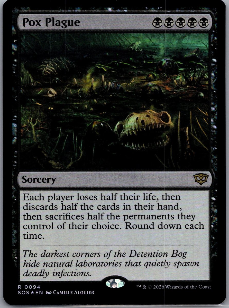 Pox Plague Holo 0094 Secrets of Strixhaven raro quasi nuovo MTG