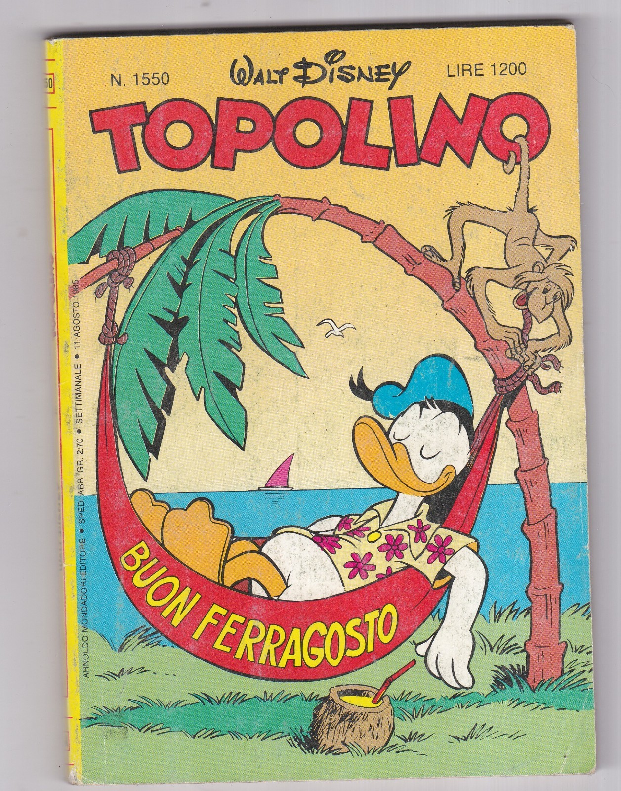 Fumetto Topolino Walt Disney n. 1550 1985 Palio di Siena Seconda Parte SCT1 #