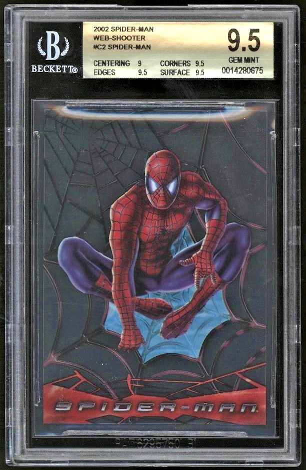 2002 Topps Marvel Spider-Man Web-Shooter carte trasparenti acetato #C2 BGS 9,5 POP 1