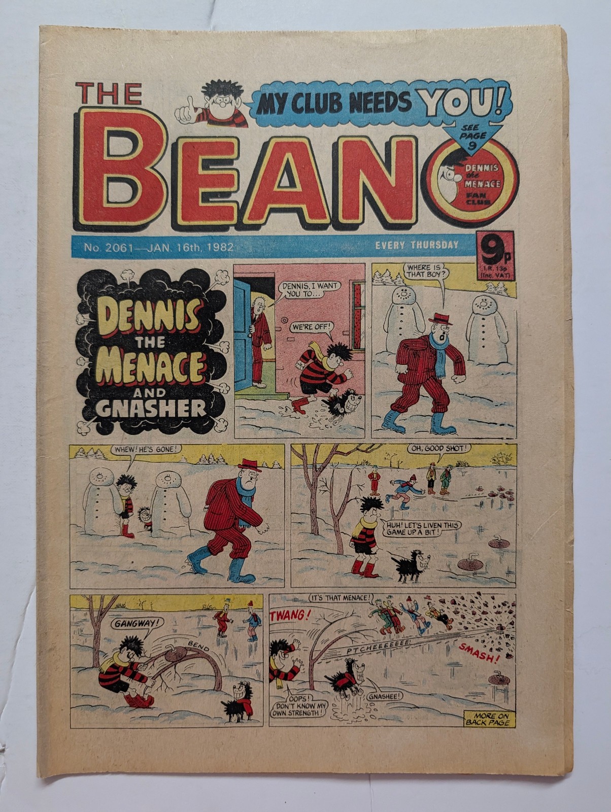 Beano Comic No 2061, January 16th 1982.