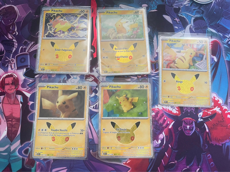 Cartes Pokémon Lot de 5 Pikachu 30 ans en Français 🇫🇷