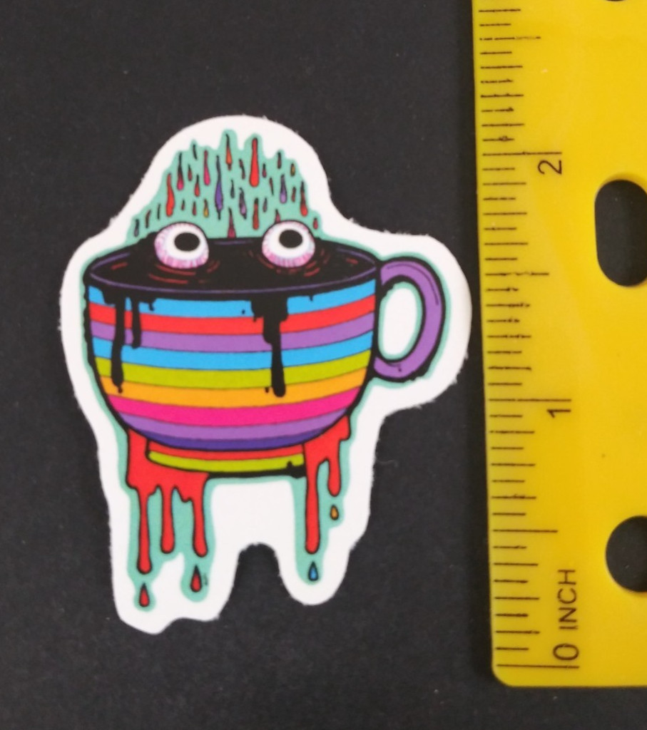Adesivo Arcobaleno Colorato Luminoso Tazza Caffè (Y)