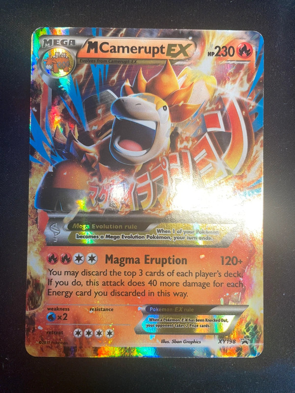 Pokemon card ultra rare Mega camerupt ex XY198