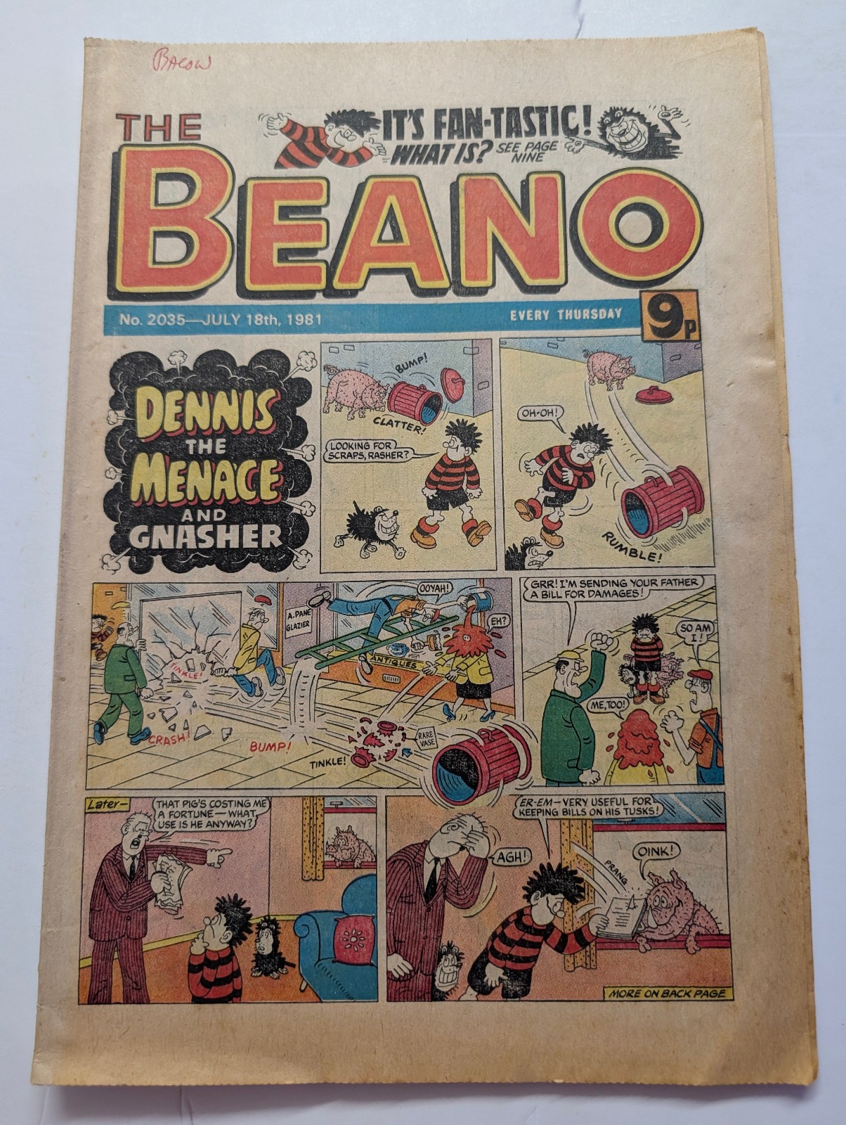 Beano Comic No 2035, July 18th 1981.